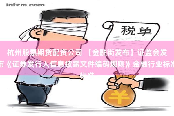杭州股票期货配资公司 【金融街发布】证监会发布《证券发行人信息披露文件编码规则》金融行业标准