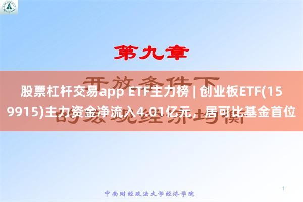 股票杠杆交易app ETF主力榜 | 创业板ETF(159915)主力资金净流入4.01亿元,居可比基金首位