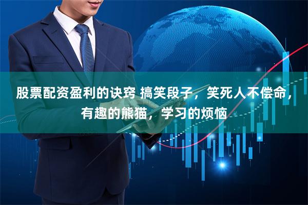 股票配资盈利的诀窍 搞笑段子，笑死人不偿命，有趣的熊猫，学习的烦恼