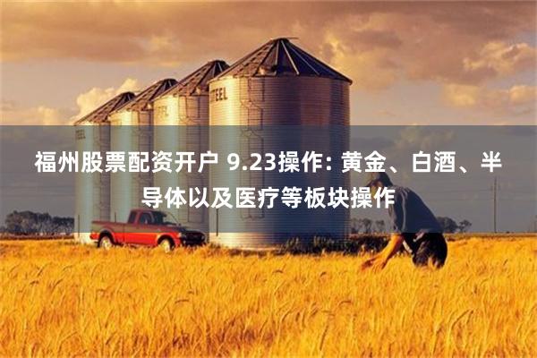 福州股票配资开户 9.23操作: 黄金、白酒、半导体以及医疗等板块操作