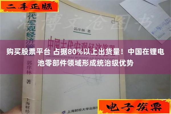 购买股票平台 占据80%以上出货量！中国在锂电池零部件领域形成统治级优势