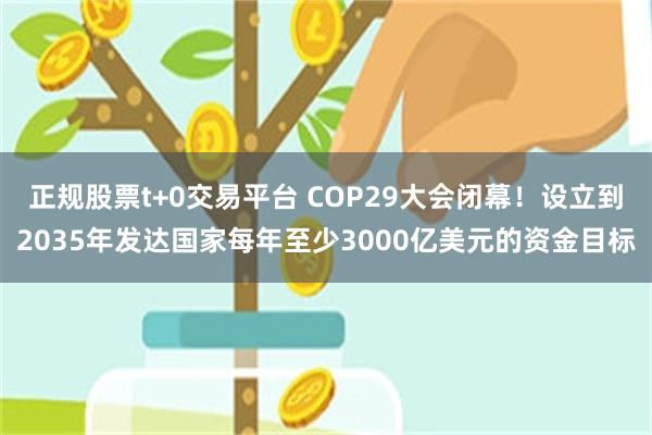 正规股票t+0交易平台 COP29大会闭幕!设立到2035年发达国家每年至少3000亿美元的资金目标