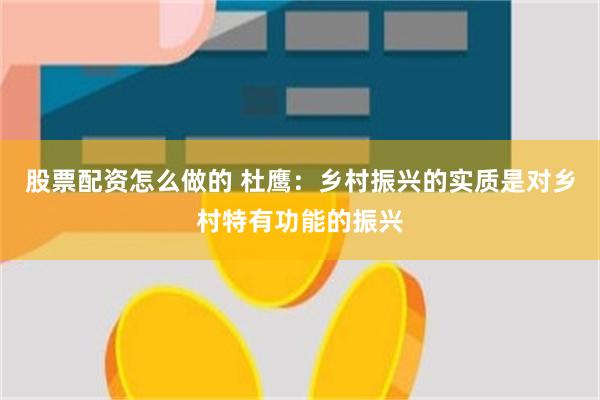股票配资怎么做的 杜鹰：乡村振兴的实质是对乡村特有功能的振兴