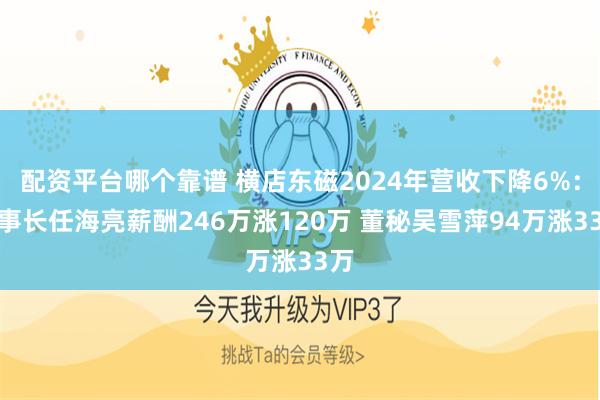 配资平台哪个靠谱 横店东磁2024年营收下降6%：董事长任海亮薪酬246万涨120万 董秘吴雪萍94万涨33万